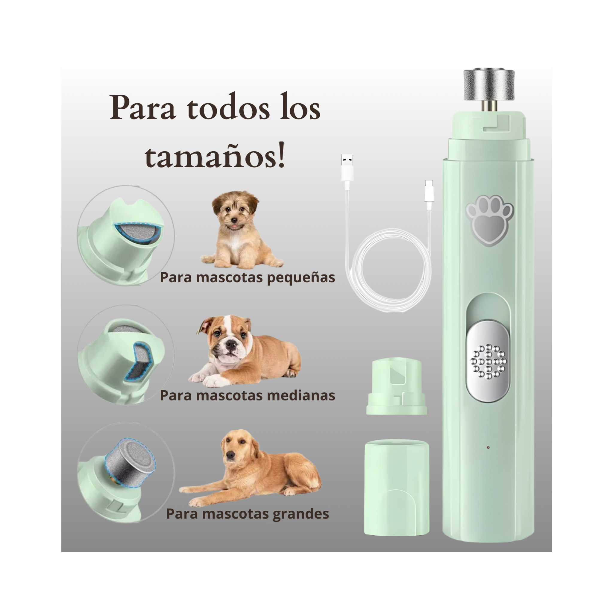 Corta uñas eléctrico para mascotas